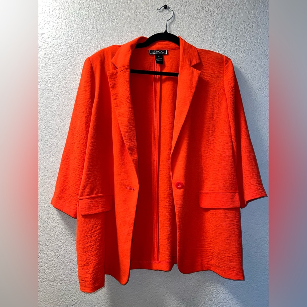 NYC Orange Blazer Structured Suit Jacket